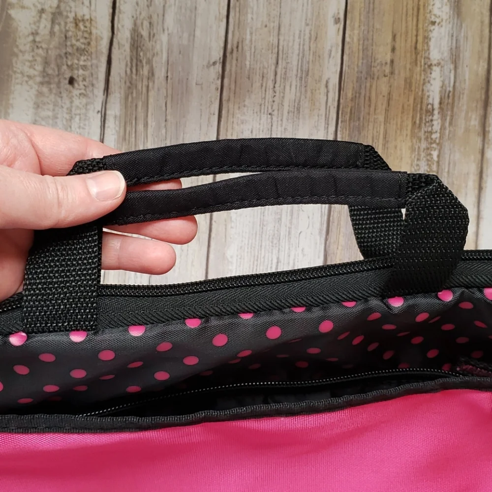 Pink and black device holder / bag